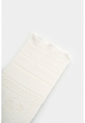 Calcetín Largo En Encaje Para Mujer Icaro Calcetín Largo En Encaje Para Mujer Icaro Blanco XS VÉLEZ