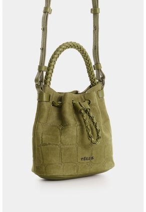 Bandolera En Gamuza Para Mujer Bruma Bandolera En Gamuza Para Mujer Bruma Verde Oliva VÉLEZ