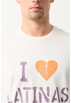 Camiseta Cropped En Algodón Para Hombre I Love Latinas 2.0 Camiseta Cropped En Algodón Para Hombre I Love Latinas 2.0 Crema S VÉLEZ