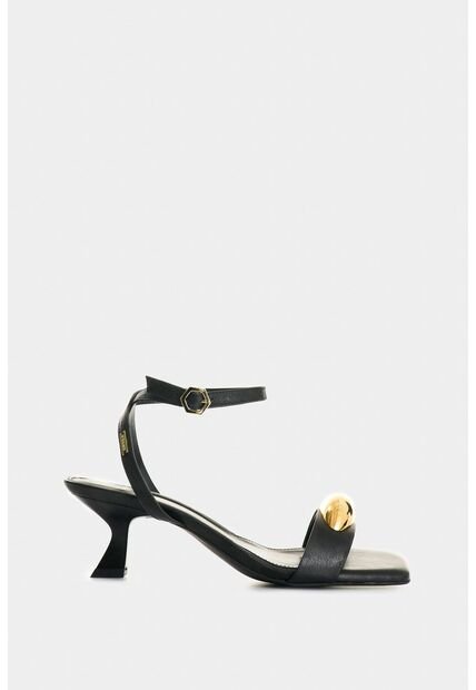 Sandalia Tacón De Cuero Para Mujer Cleo Sandalia Tacón De Cuero Para Mujer Cleo Negro 36 VÉLEZ