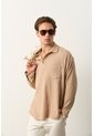 Camisa Semi-fitted Manga Larga Para Hombre Memoria Camisa Semi-fitted Manga Larga Para Hombre Memoria Tabaco M VÉLEZ de Vélez