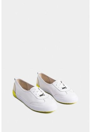 Tenis Atenas 3 De Cuero Liso Para Mujer Cordón Fibra Natural Tenis Atenas 3 De Cuero Liso Para Mujer Cordón Fibra Natural Blanco 41 VÉLEZ