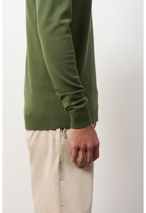 Polo Manga Larga Tejida Para Hombre Canneo Polo Manga Larga Tejida Para Hombre Canneo Verde Oliva XL VÉLEZ