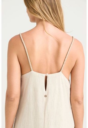 Vestido Luze En Tejido Plano Para Mujer Cargadera Trenzada Vestido Luze En Tejido Plano Para Mujer Cargadera Trenzada Arena 08 VÉLEZ