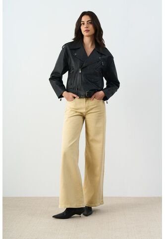 Chaqueta Biker De Cuero Para Mujer Tessa Chaqueta Biker De Cuero Para Mujer Tessa Negro L VÉLEZ Vélez