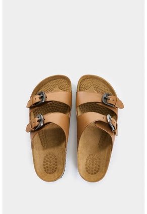 Sandalia Plana Pilos De Cuero Para Mujer Suela Corcho Sandalia Plana Pilos De Cuero Para Mujer Suela Corcho Miel 41 VÉLEZ