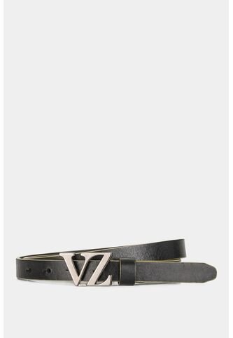 Cinturón Unifaz Monograma De Cuero Para Mujer Chapa VZ Cinturón Unifaz Monograma De Cuero Para Mujer Chapa VZ Negro M VÉLEZ Vélez