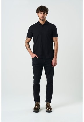 Polo Manga Corta Essential Para Hombre Textura Polo Manga Corta Essential Para Hombre Textura Negro S VÉLEZ