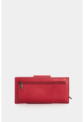 Billetera Porta Chequera De Cuero Para Mujer Jade Billetera Porta Chequera De Cuero Para Mujer Jade Rojo VÉLEZ