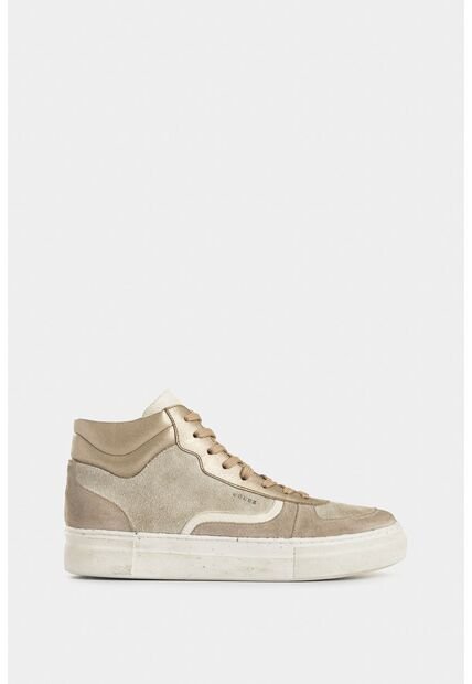 Tenis Tipo Bota Magena De Cuero Para Mujer Acabado Vintage Tenis Tipo Bota Magena De Cuero Para Mujer Acabado Vintage Arena 37 VÉLEZ