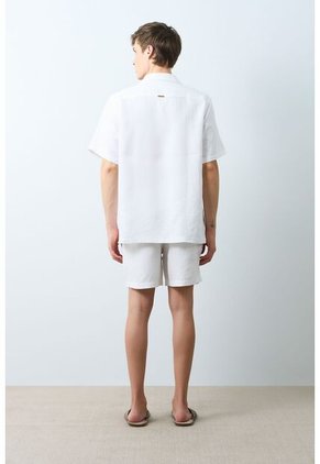 Camisa Manga Corta En Lino Para Hombre Málaga Camisa Manga Corta En Lino Para Hombre Málaga Blanco M VÉLEZ