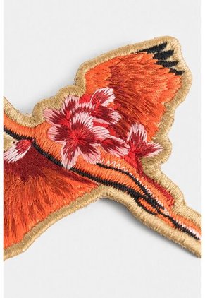 Pin Garza Flores Bordado Para Mujer Sobre Textil Pin Garza Flores Bordado Para Mujer Sobre Textil Naranja VÉLEZ