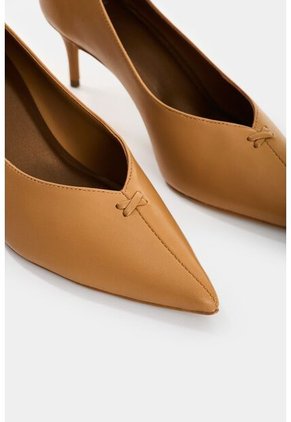 Tacones Jacinto De Cuero Para Mujer Stiletto Tacones Jacinto De Cuero Para Mujer Stiletto Miel 35 VÉLEZ