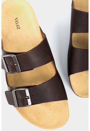 Sandalia Plana De Cuero Vintage Sandalia Plana De Cuero Vintage Cafe 43 VÉLEZ