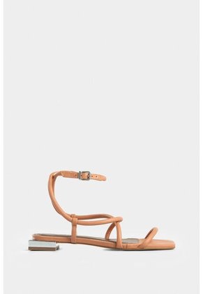 Sandalia Plana Amanecer De Cuero Para Mujer Amarre Al Tobillo Sandalia Plana Amanecer De Cuero Para Mujer Amarre Al Tobillo Rosado 39 VÉLEZ