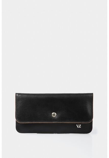 Billetera Porta Chequera Humanista De Cuero Para Mujer Básica Negro Billetera Porta Chequera Humanista De Cuero Para Mujer Básica Negro Vélez