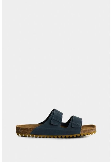 Sandalia Duna De Cuero Gamuzado Para Hombre Casual Sandalia Duna De Cuero Gamuzado Para Hombre Casual Azul Oscuro 46 VÉLEZ