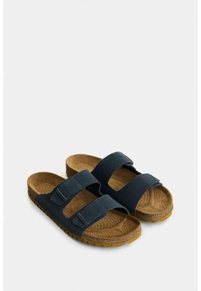 Sandalia Duna De Cuero Gamuzado Para Hombre Casual Sandalia Duna De Cuero Gamuzado Para Hombre Casual Azul Oscuro 46 VÉLEZ