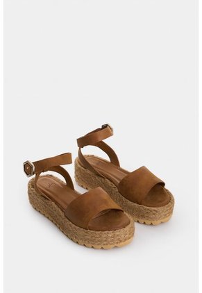 Sandalia Plataforma Salem De Cuero Para Mujer Fibra Natural Sandalia Plataforma Salem De Cuero Para Mujer Fibra Natural Miel 41 VÉLEZ