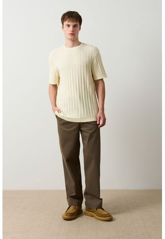 Camiseta Manga Corta Tejida Para Hombre Lumma Camiseta Manga Corta Tejida Para Hombre Lumma Crema S VÉLEZ Vélez