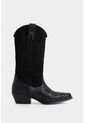 Botas Gobi De Cuero Liso Y Gamuza Para Mujer Chapetas Tejidas Botas Gobi De Cuero Liso Y Gamuza Para Mujer Chapetas Tejidas Negro 37 VÉLEZ de Vélez