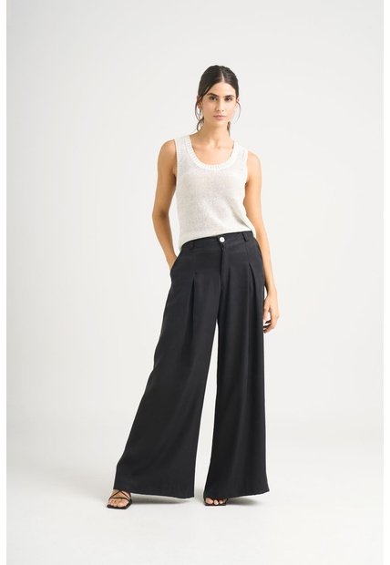Pantalón Palazzo Caltha Para Mujer Fit Holgado Pantalón Palazzo Caltha Para Mujer Fit Holgado Negro 10 VÉLEZ