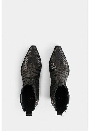 Botines Uyuni De Cuero Para Mujer Capellada Tejida Botines Uyuni De Cuero Para Mujer Capellada Tejida Negro 37 VÉLEZ