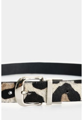 Cinturón Doble Faz De Cuero Pelo Para Mujer Flair Cinturón Doble Faz De Cuero Pelo Para Mujer Flair Beige S VÉLEZ