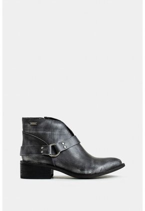 Botines Texanos Azúcar De Cuero Brush Off Para Mujer Detalle Estribo Botines Texanos Azúcar De Cuero Brush Off Para Mujer Detalle Estribo Gris 40 VÉLEZ