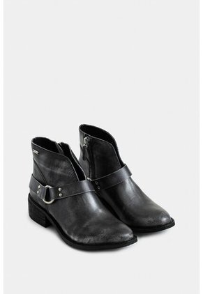 Botines Texanos Azúcar De Cuero Brush Off Para Mujer Detalle Estribo Botines Texanos Azúcar De Cuero Brush Off Para Mujer Detalle Estribo Gris 40 VÉLEZ