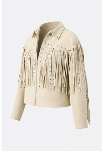 Chaqueta Trucker De Gamuza Con Flecos Para Mujer Dakota Chaqueta Trucker De Gamuza Con Flecos Para Mujer Dakota Arena L VÉLEZ Vélez