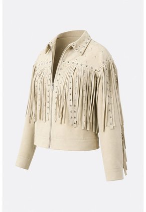 Chaqueta Trucker De Gamuza Con Flecos Para Mujer Dakota Chaqueta Trucker De Gamuza Con Flecos Para Mujer Dakota Arena L VÉLEZ