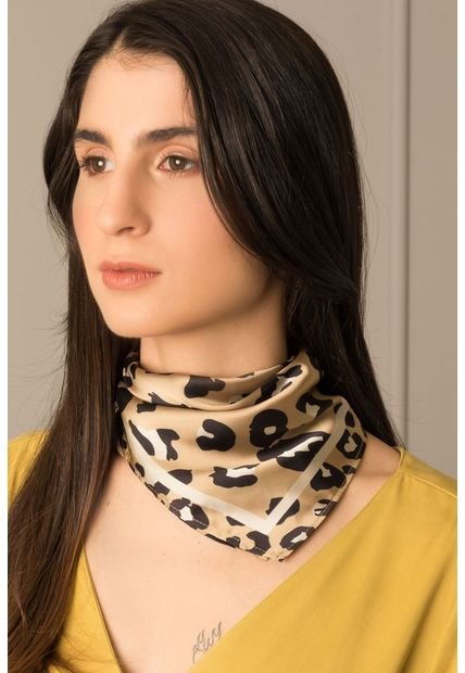 Pañuelo Animal En Tela Tipo Seda Para Mujer Estampado Natural