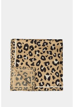 Pañuelo Animal En Tela Tipo Seda Para Mujer Estampado Natural