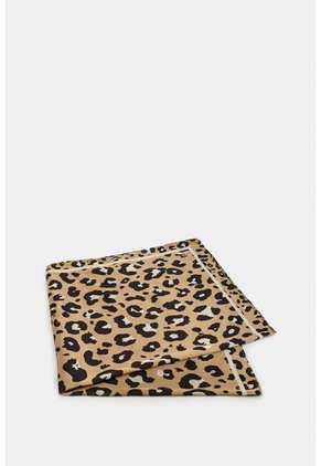 Pañuelo Animal En Tela Tipo Seda Para Mujer Estampado Natural