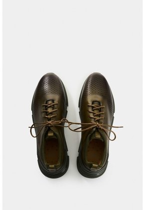 Zapatos De Cordón De Cuero Para Hombre Aria Zapatos De Cordón De Cuero Para Hombre Aria Verde Oliva 39 VÉLEZ