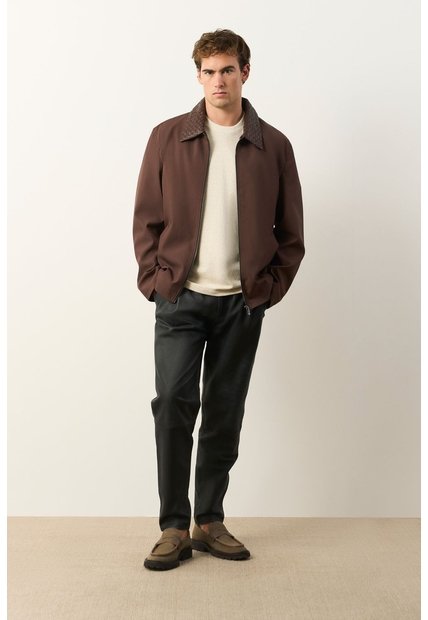 Chaqueta De Tela Y Cuero Para Hombre Hazel Chaqueta De Tela Y Cuero Para Hombre Hazel Cafe S VÉLEZ