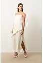 Vestido Loa Maxi Con Efecto Satinado Para Mujer Vestido Loa Maxi Con Efecto Satinado Para Mujer Crema 12 VÉLEZ de Vélez