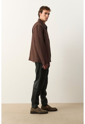 Chaqueta De Tela Y Cuero Para Hombre Hazel Chaqueta De Tela Y Cuero Para Hombre Hazel Cafe S VÉLEZ
