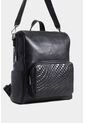 Morral Saba De Cuero Para Mujer Bolsillo Frontal Grabado Morral Saba De Cuero Para Mujer Bolsillo Frontal Grabado Negro VÉLEZ de Vélez