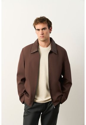 Chaqueta De Tela Y Cuero Para Hombre Hazel Chaqueta De Tela Y Cuero Para Hombre Hazel Cafe S VÉLEZ