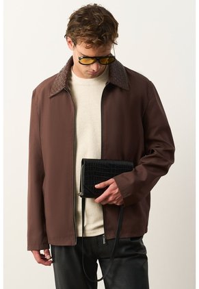 Chaqueta De Tela Y Cuero Para Hombre Hazel Chaqueta De Tela Y Cuero Para Hombre Hazel Cafe S VÉLEZ
