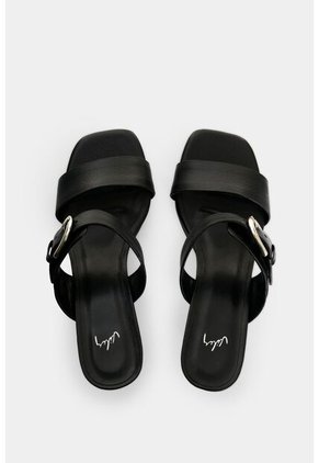 Sandalia Tacón En Cuero Para Mujer Ikal Sandalia Tacón En Cuero Para Mujer Ikal Negro 36 VÉLEZ