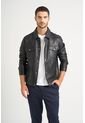 Chaqueta Lucca De Cuero Para Hombre Silueta Trucker Chaqueta Lucca De Cuero Para Hombre Silueta Trucker Negro XL VÉLEZ de Vélez