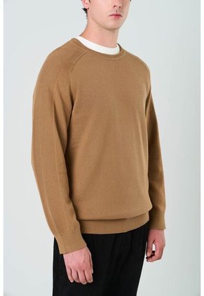 Sweater Tejido En Algodón Para Hombre Manga Ranglan Sweater Tejido En Algodón Para Hombre Manga Ranglan Miel XL VÉLEZ