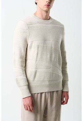 Sweater Cuello Redondo Calafate Para Hombre Efecto Texturas Sweater Cuello Redondo Calafate Para Hombre Efecto Texturas Crema S VÉLEZ