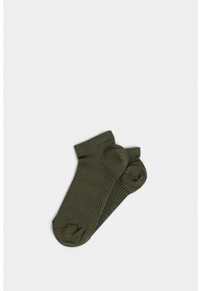 Calcetines Tobilleros Lines 3 De Algodón Para Hombre Detalle Acanalado Calcetines Tobilleros Lines 3 De Algodón Para Hombre Detalle Acanalado Verde XS VÉLEZ