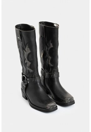 Botas Venus De Cuero Para Mujer Silueta Biker Botas Venus De Cuero Para Mujer Silueta Biker Negro 41 VÉLEZ