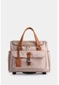 Maleta De Viaje Bloom 2 En Jacquard Para Mujer Sistema Trolley Maleta De Viaje Bloom 2 En Jacquard Para Mujer Sistema Trolley Beige VÉLEZ de Vélez