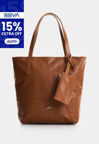 Shopping De Cuero Grabado Para Mujer Verona Shopping De Cuero Grabado Para Mujer Verona Miel VÉLEZ Vélez